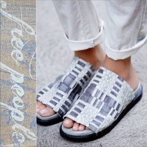 Free People Idlewild Footbed Slides Bone Size 38 8